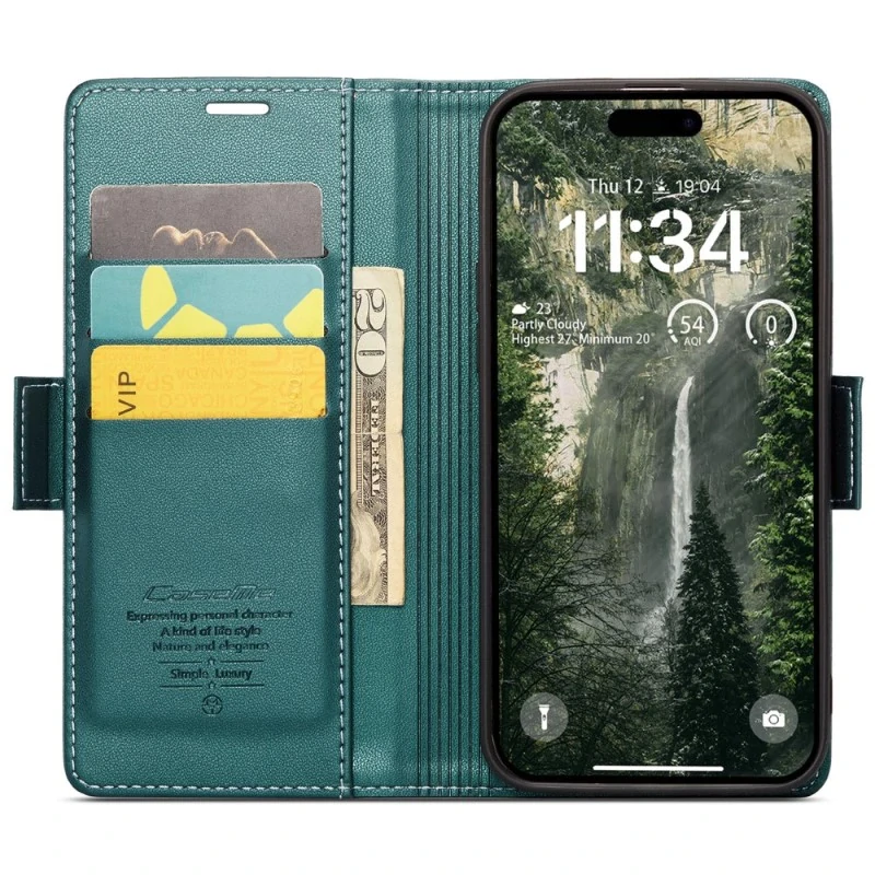 Pouzdro na iPhone 16 CASEME Smooth zelené