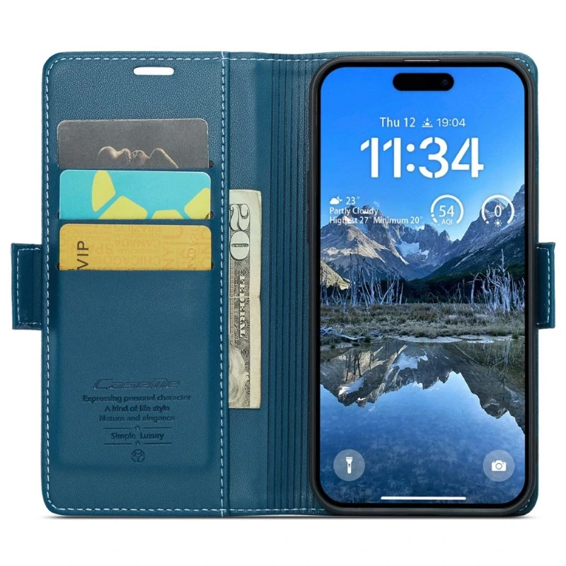 Pouzdro na iPhone 16 CASEME Smooth modré