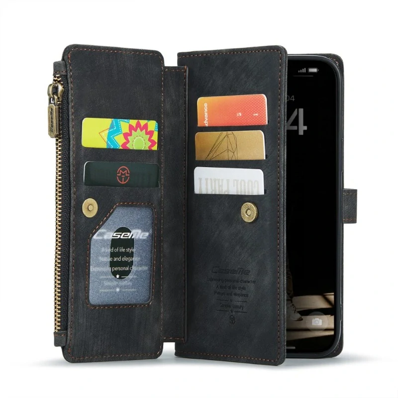 Pouzdro pro iPhone 16 CASEME Luxury Double Layer černé