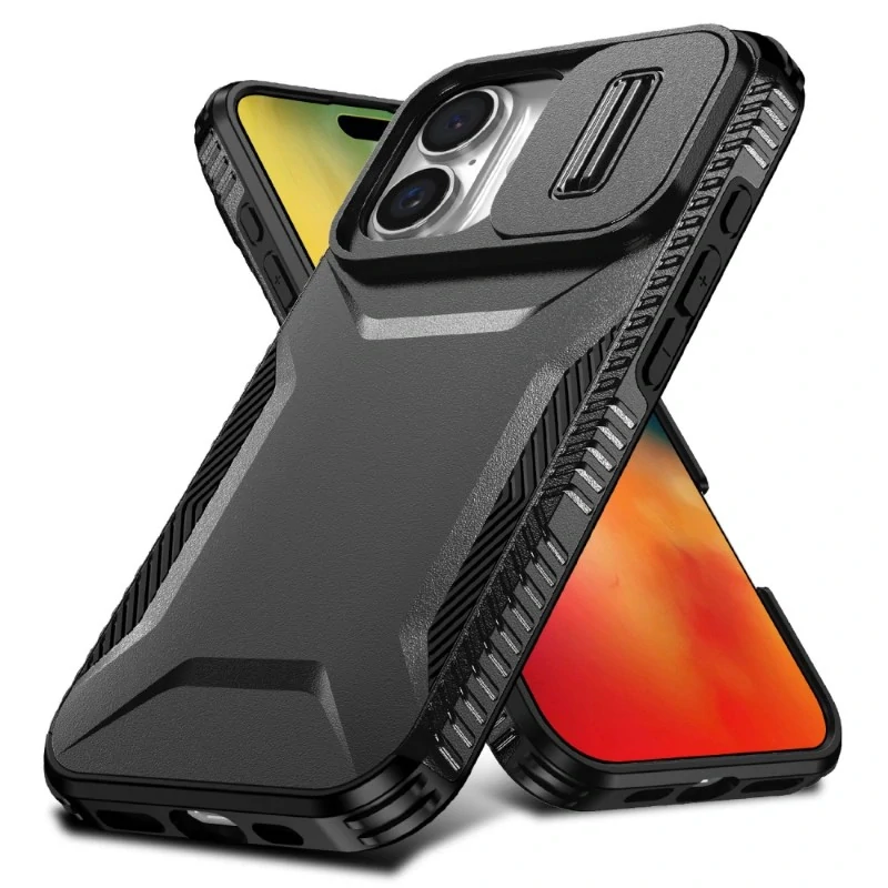 Kryt na iPhone 16 s krytkou na fotoaparát černý