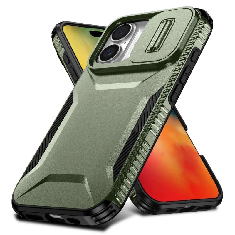 Kryt na iPhone 16 s krytkou na fotoaparát zelený