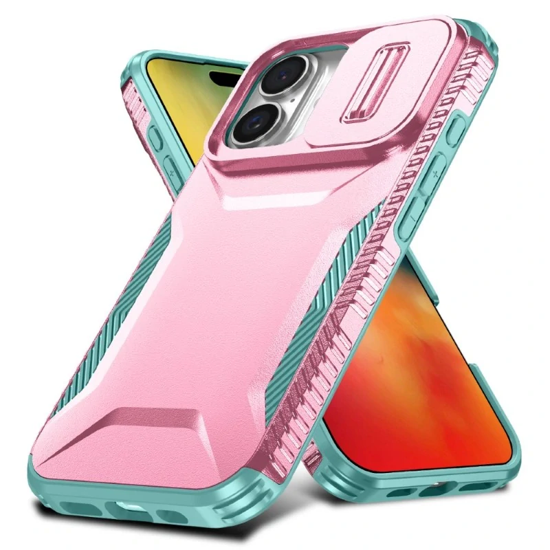 Kryt na iPhone 16 s krytkou na fotoaparát růžový