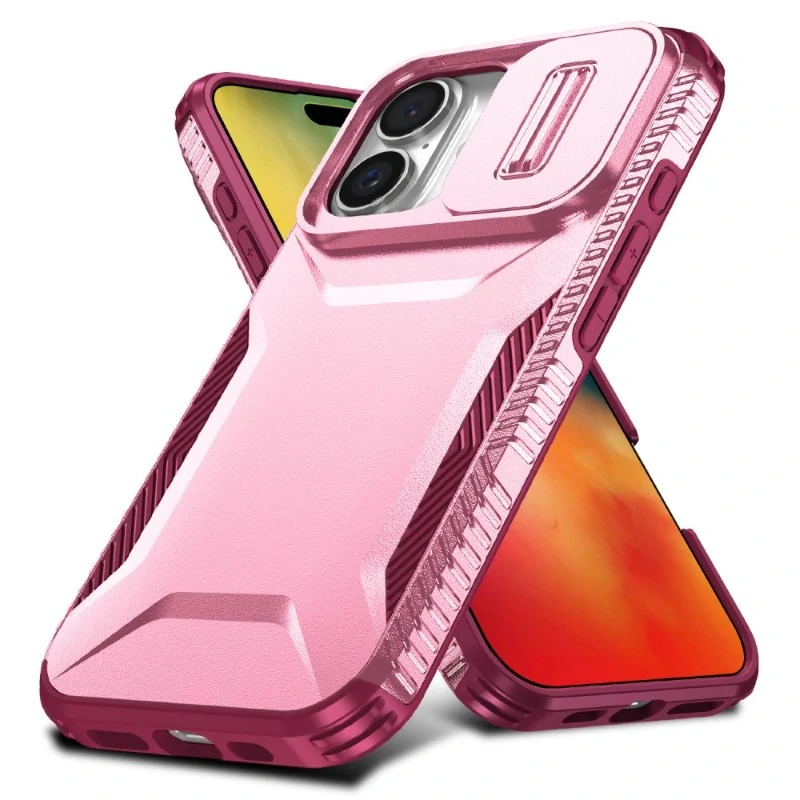 Kryt na iPhone 16 s krytkou na fotoaparát vínový