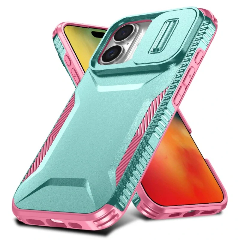 Kryt na iPhone 16 s krytkou na fotoaparát světle modrý