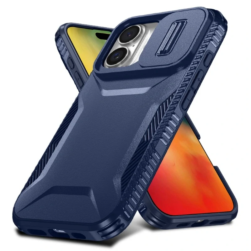 Kryt na iPhone 16 s krytkou na fotoaparát tmavě modrý