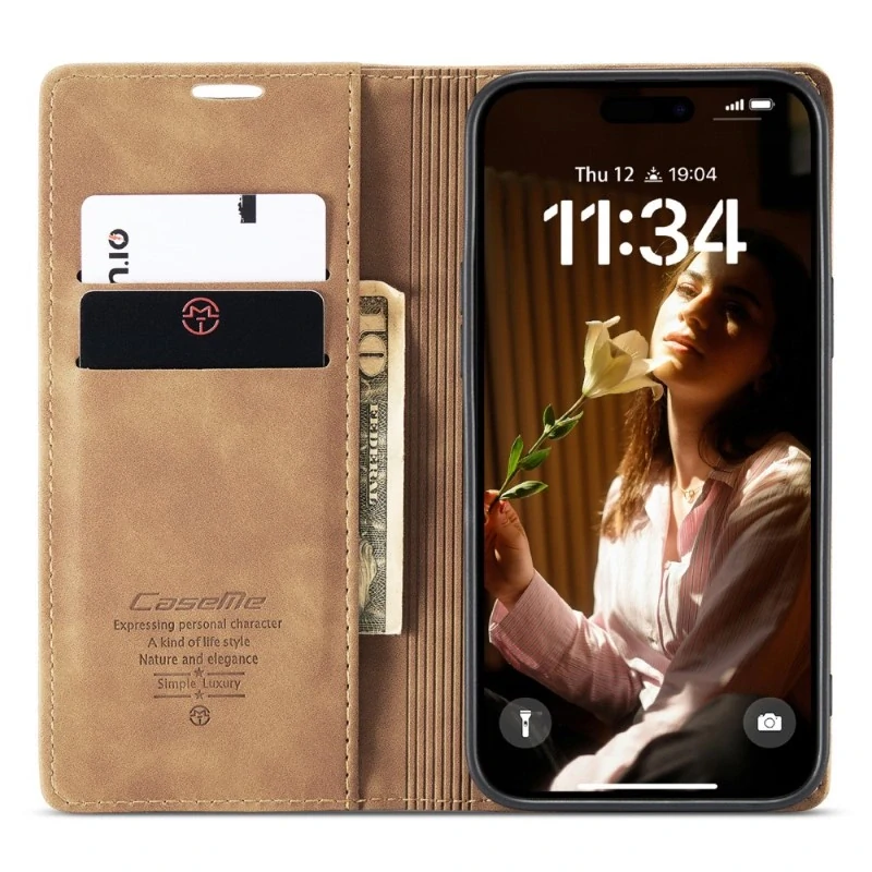 Pouzdro CASEME pro iPhone 16 světle hnědé