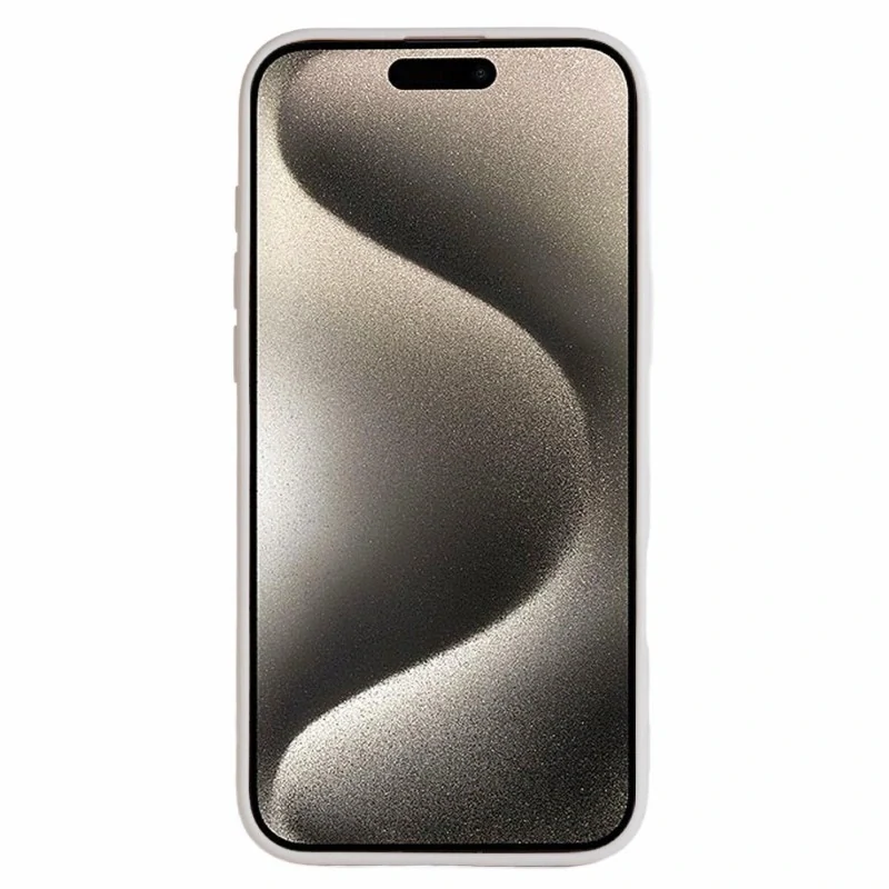 Kryt na iPhone 16 gumový Litchi bílý