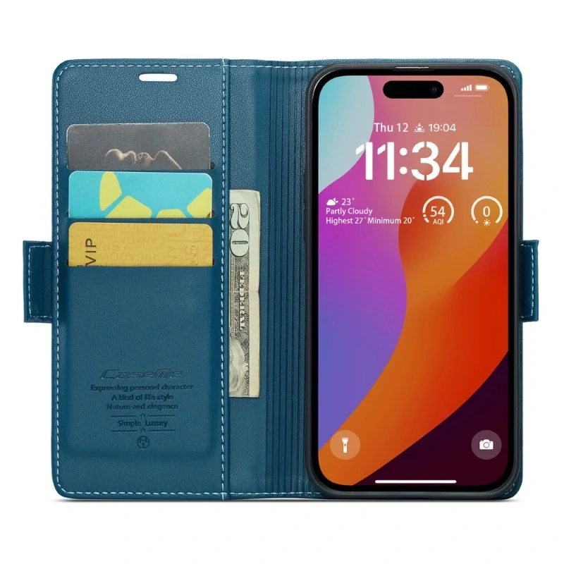 Pouzdro na iPhone 16 Pro CASEME Smooth modré