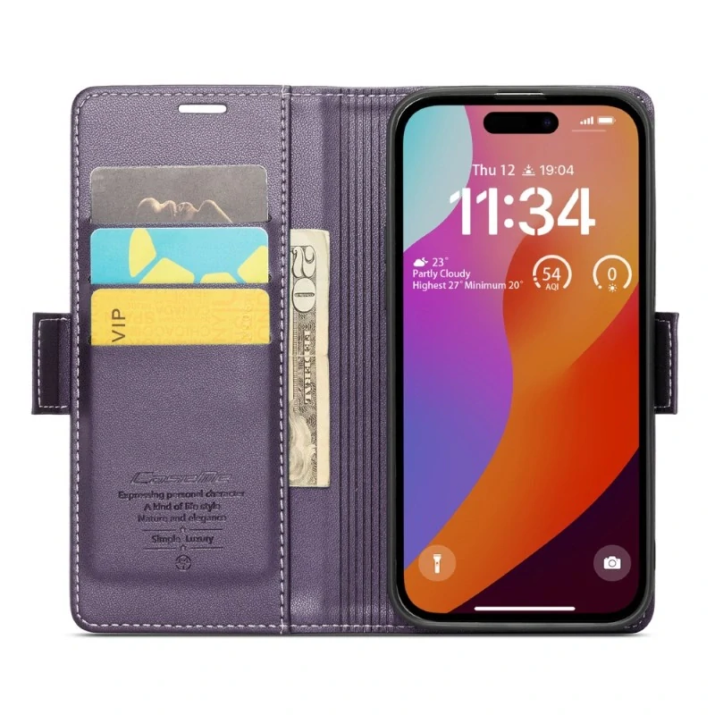 Pouzdro na iPhone 16 Pro CASEME Smooth fialové