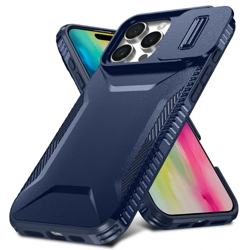 Kryt na iPhone 16 Pro s krytkou na fotoaparát tmavě modrý