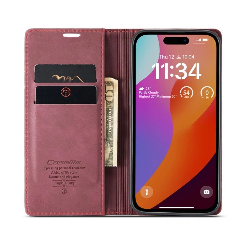 Pouzdro CASEME pro iPhone 16 Pro červené
