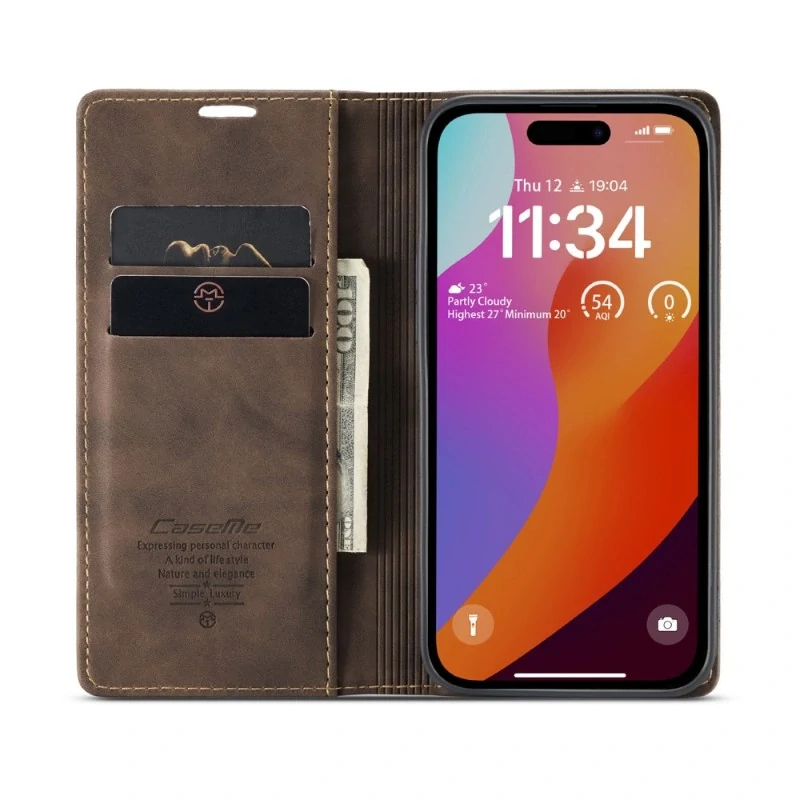 Pouzdro CASEME pro iPhone 16 Pro hnědé