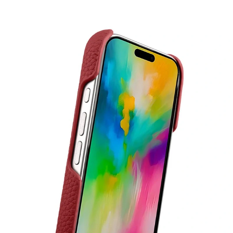 Kryt MELKCO na iPhone 16 Pro Kožený s podporou MAGSAFE červený