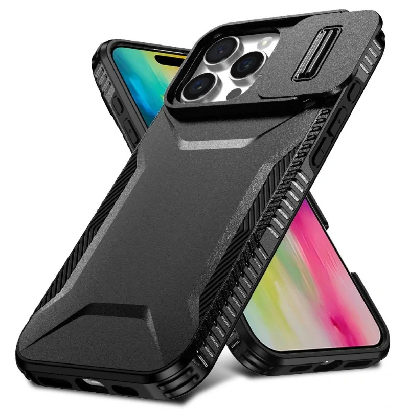 Kryt na iPhone 16 Pro Max s krytkou na fotoaparát černý
