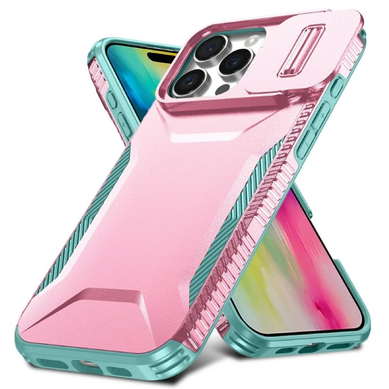 Kryt na iPhone 16 Pro Max s krytkou na fotoaparát růžový