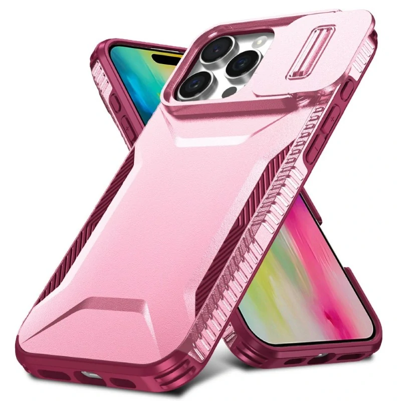 Kryt na iPhone 16 Pro Max s krytkou na fotoaparát vínový