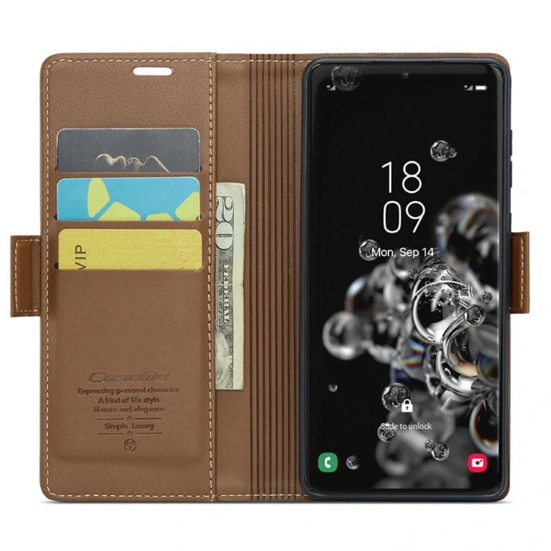 Pouzdro na Samsung Galaxy S20 Ultra CASEME smooth hnědé