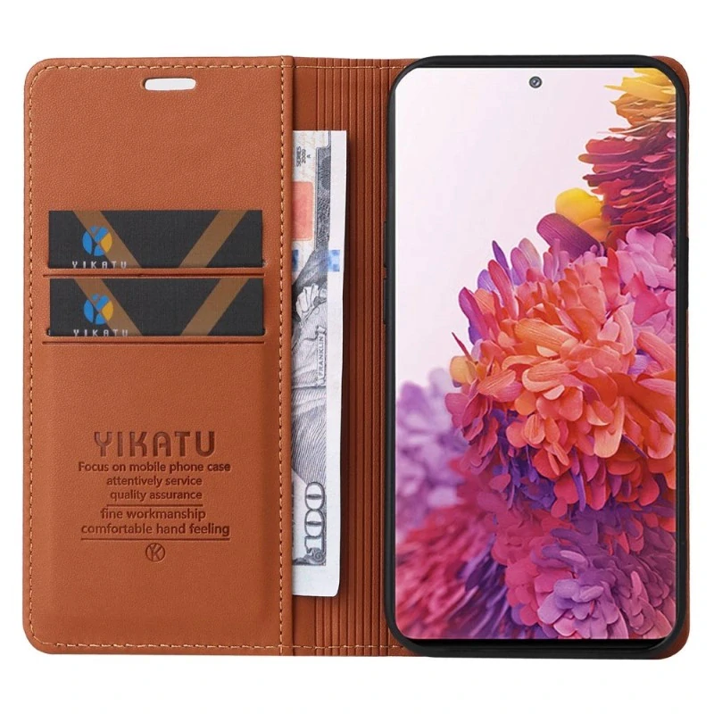 Pouzdro na Samsung Galaxy S20 FE Yikatu hnědé