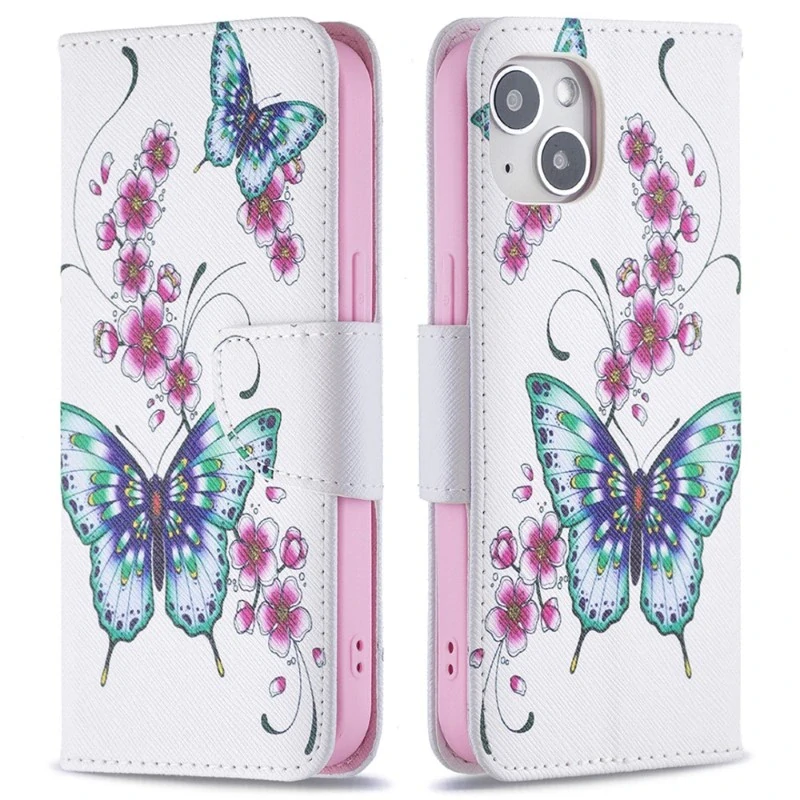 Pouzdro pro iPhone 15 Motýl bílé