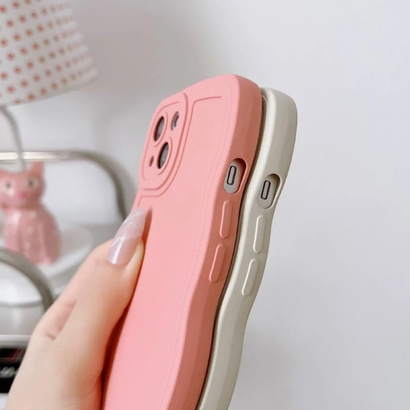 Kryt na iPhone 15 gumový Vlna růžový