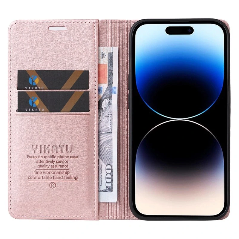 Pouzdro na iPhone 15 Pro YIKATU růžové