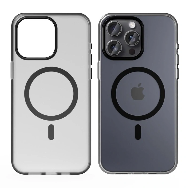 Kryt na iPhone 15 Pro gumový Candy (podpora MagSafe) černý