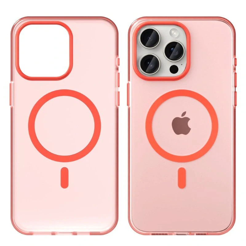 Kryt na iPhone 15 Pro gumový Candy (podpora MagSafe) červený