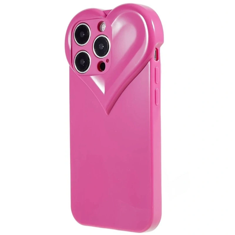 Kryt na iPhone 15 Pro gumový Srdce růžový