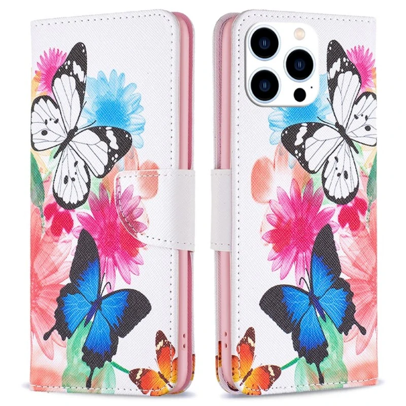 Pouzdro pro iPhone 15 Pro Motýli bíle