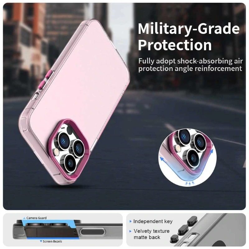Kryt na iPhone 15 Pro gumový Matte růžový