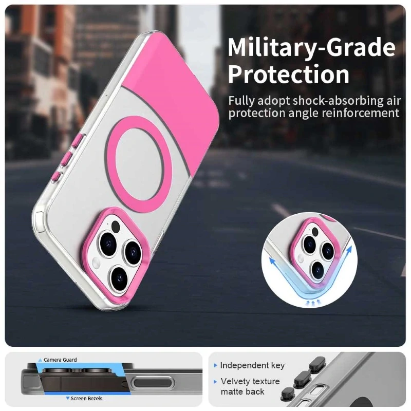 Kryt na iPhone 15 Pro Split s podporou Magsafe růžový