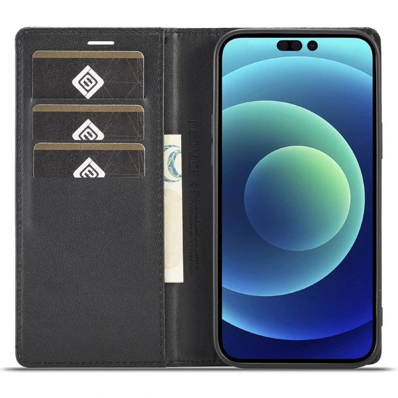 Pouzdro pro iPhone 15 Pro LC.IMEEKE Carbon Vertical černé