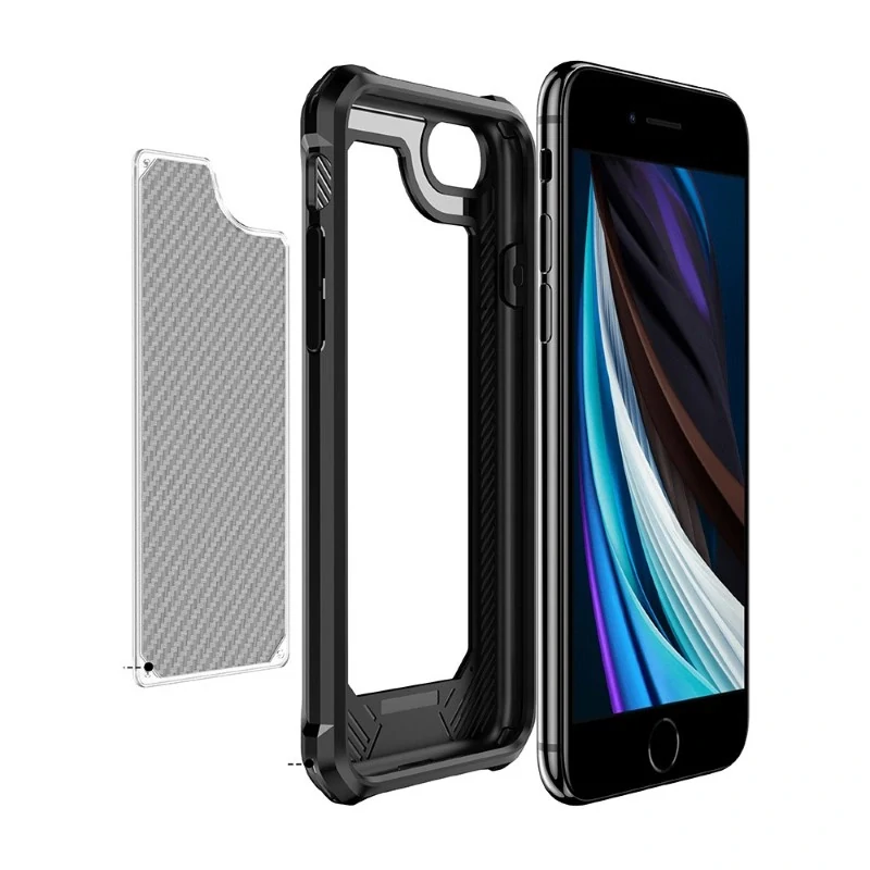 Kryt na iPhone 7 / 8 / SE ( 2020 / 2022 ) odolný Carbon černý