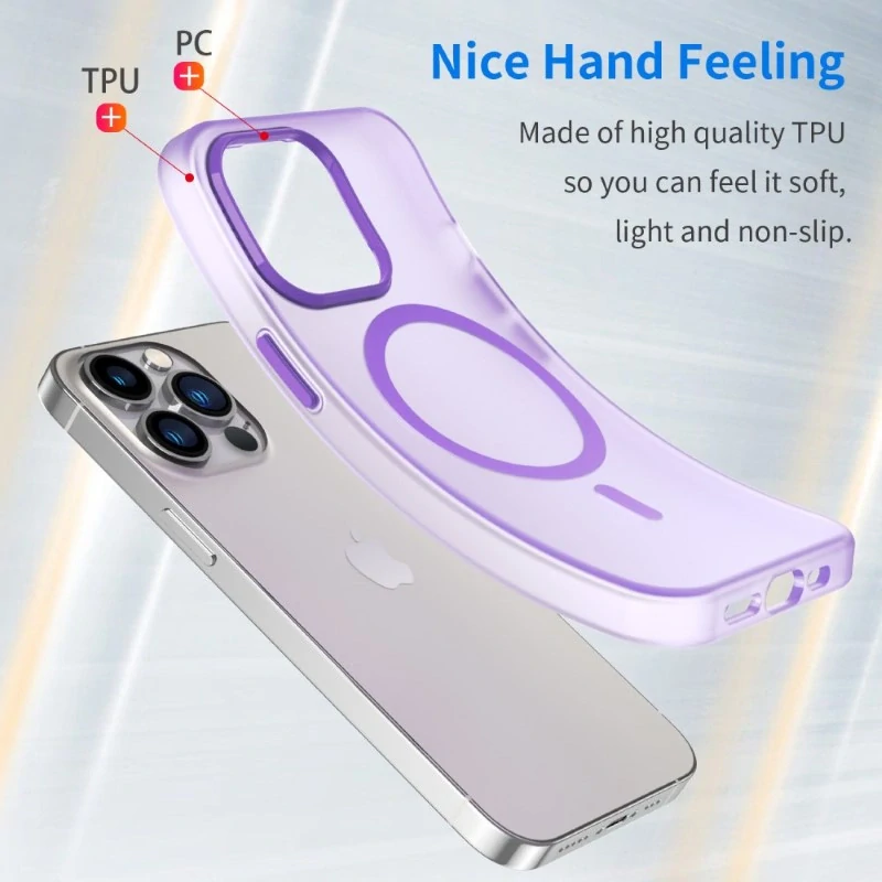 Kryt na iPhone 13 Pro gumový Candy (podpora MagSafe) fialový