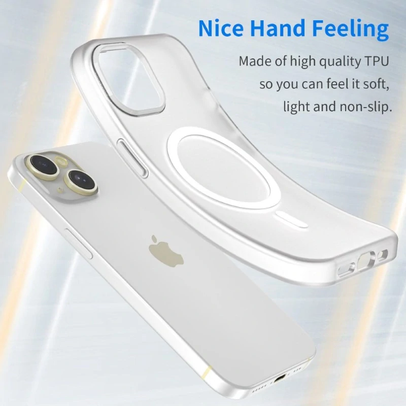 Kryt na iPhone 14 gumový Candy (podpora MagSafe) bílý
