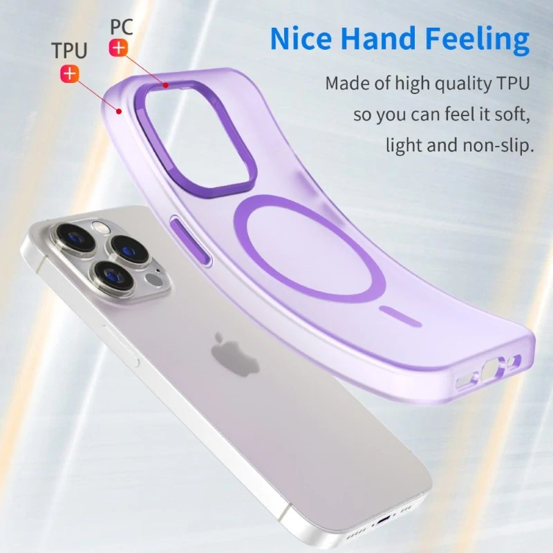 Kryt na iPhone 14 Pro gumový Candy (podpora MagSafe) fialový