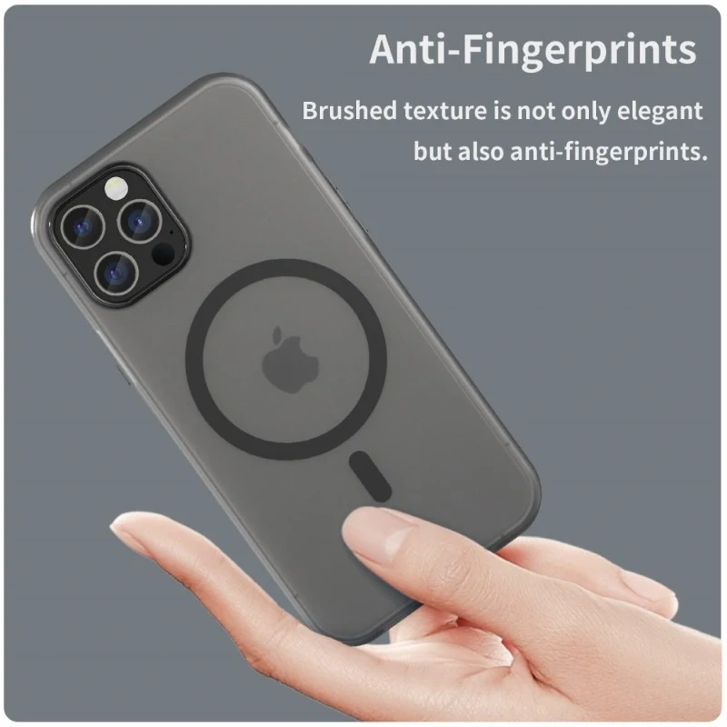 Kryt na iPhone 12 / 12 Pro gumový Candy (podpora MagSafe) černý