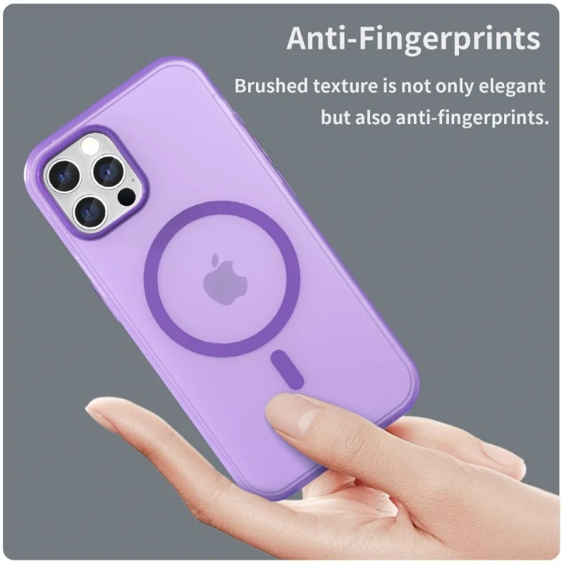 Kryt na iPhone 12 / 12 Pro gumový Candy (podpora MagSafe) fialový