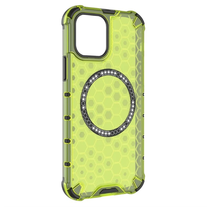 Kryt na iPhone 12 / 12 Pro odolný Honeycomb s podporou Magsafe zelený