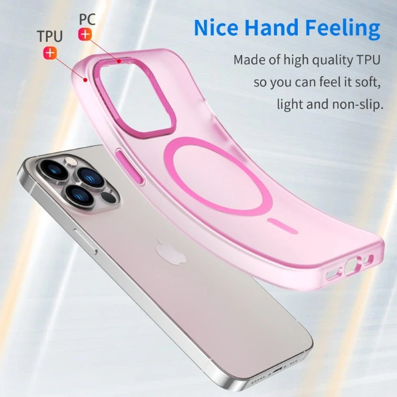Kryt na iPhone 13 Pro Max gumový Candy (podpora MagSafe) růžový