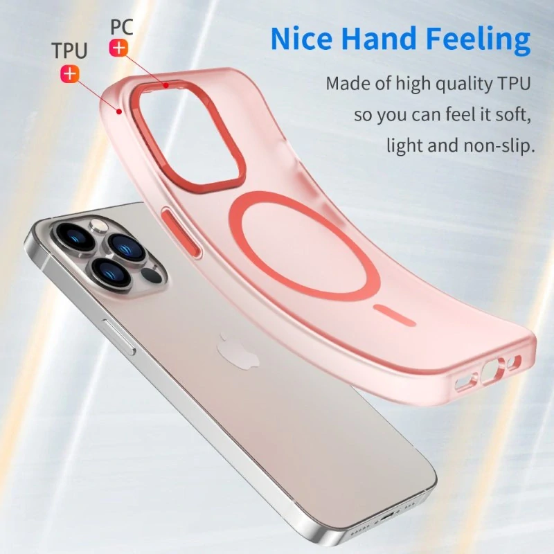 Kryt na iPhone 13 Pro Max gumový Candy (podpora MagSafe) červený
