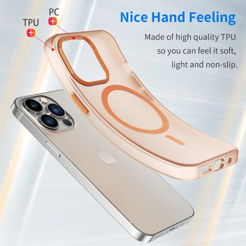 Kryt na iPhone 13 Pro Max gumový Candy (podpora MagSafe) oranžový