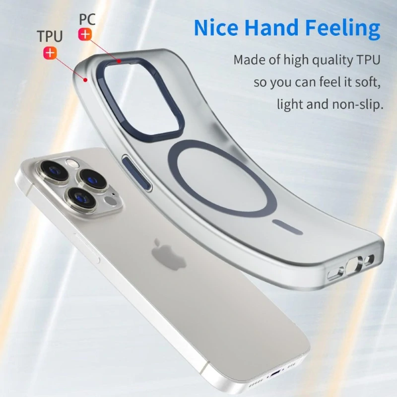 Kryt na iPhone 14 Pro Max gumový Candy (podpora MagSafe) tmavě modrý