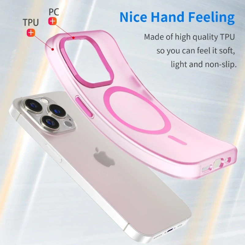 Kryt na iPhone 14 Pro Max gumový Candy (podpora MagSafe) růžový