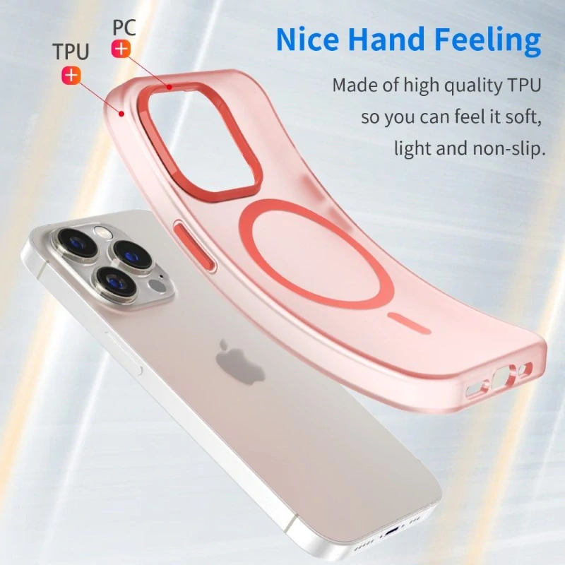 Kryt na iPhone 14 Pro Max gumový Candy (podpora MagSafe) červený