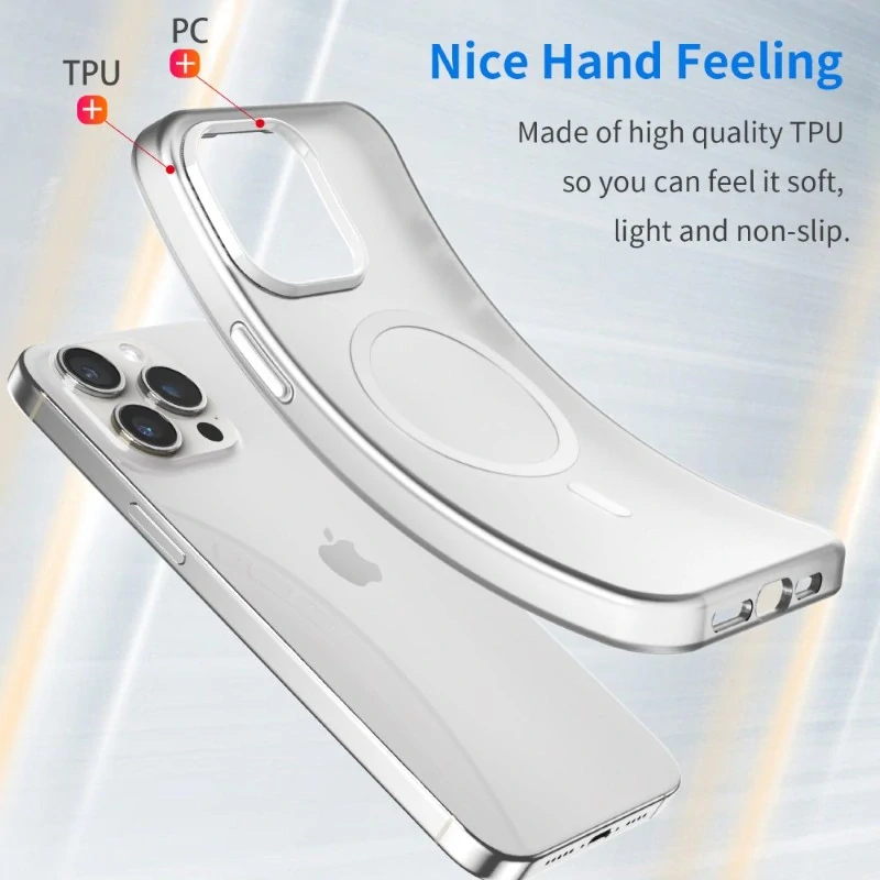 Kryt na iPhone 15 Pro Max gumový Candy (podpora MagSafe) bílý
