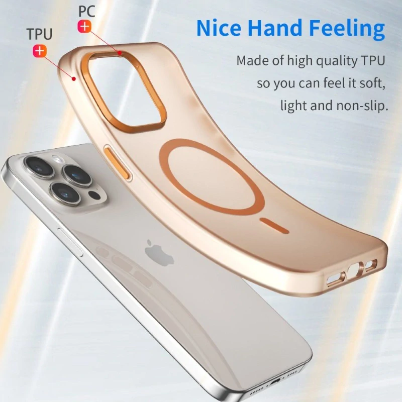 Kryt na iPhone 15 Pro Max gumový Candy (podpora MagSafe) oranžový