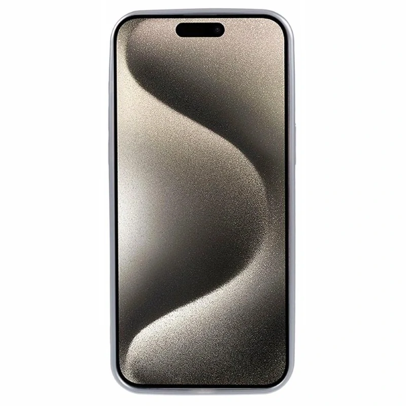 Kryt na iPhone 15 Pro Max gumový s podporou MagSafe stříbrný