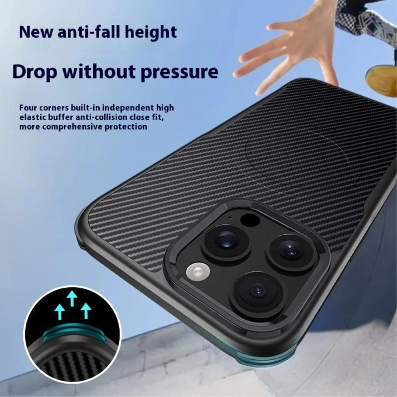 Kryt na iPhone 15 Pro Max Carbon s podporou Magsafe černý