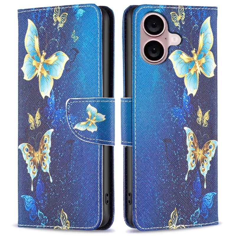 Pouzdro pro iPhone 16 Motýl modré